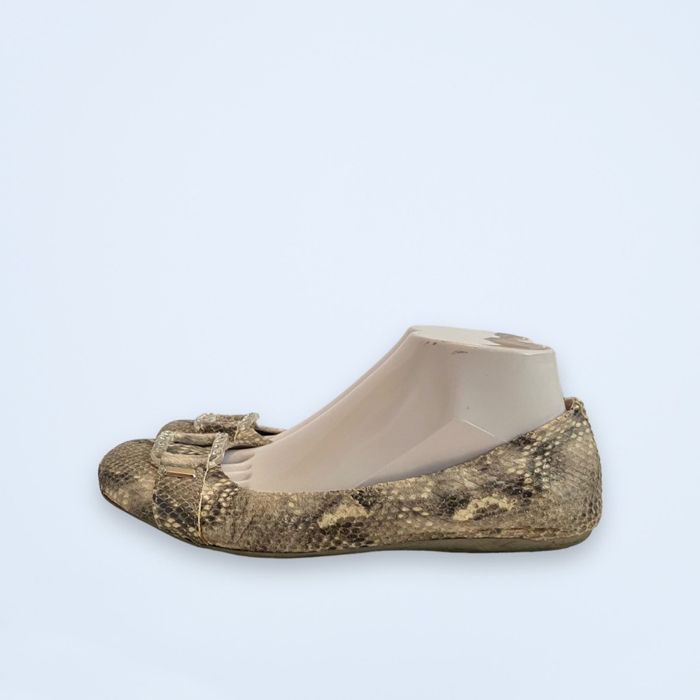 Stuart Weitzman Lucid Snakeskin Ballet Flats Pewt… - image 5
